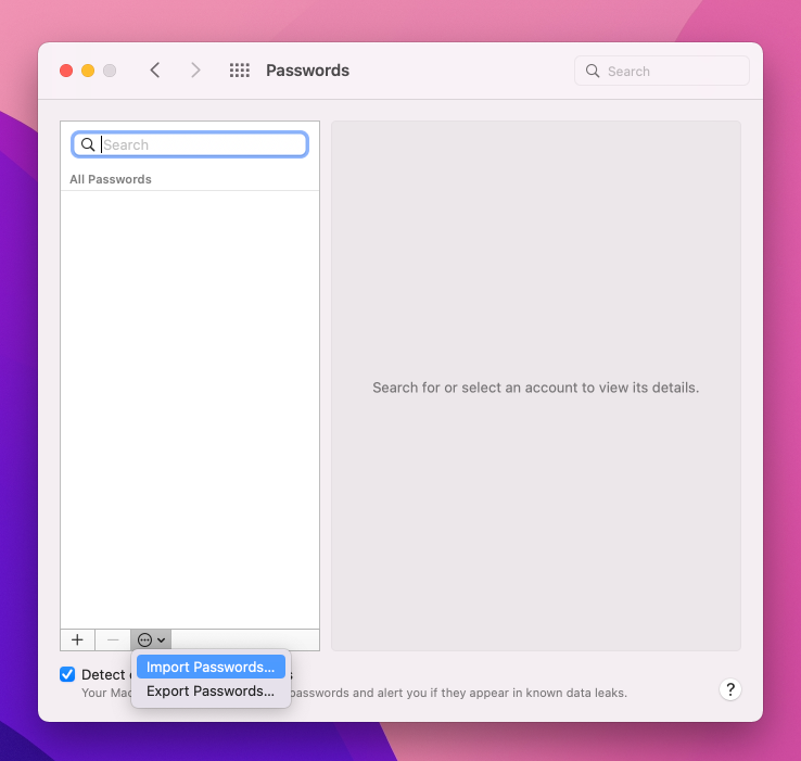 import keychain to 1password