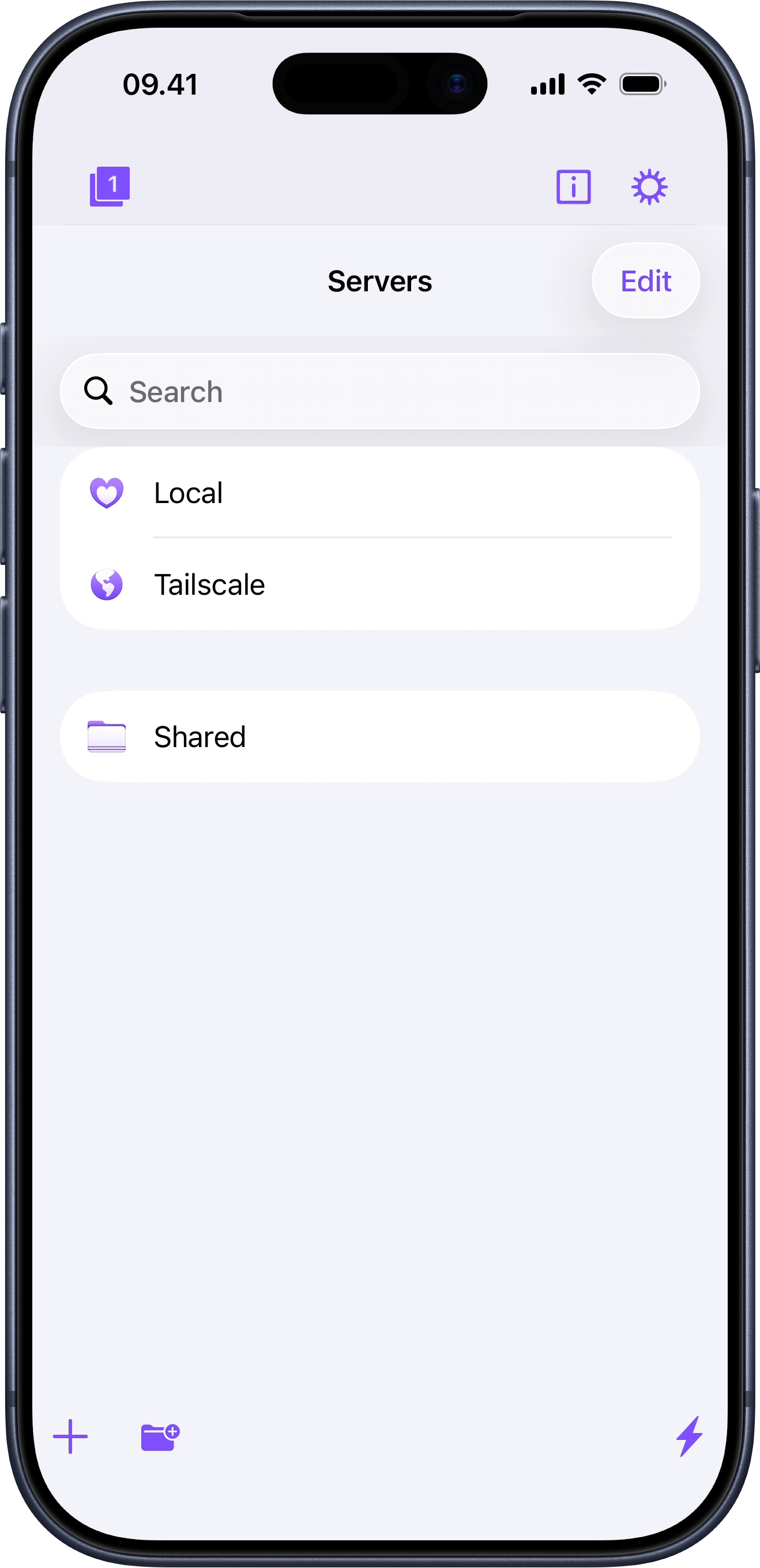 Prompt on iPhone showing saved SSH connections.